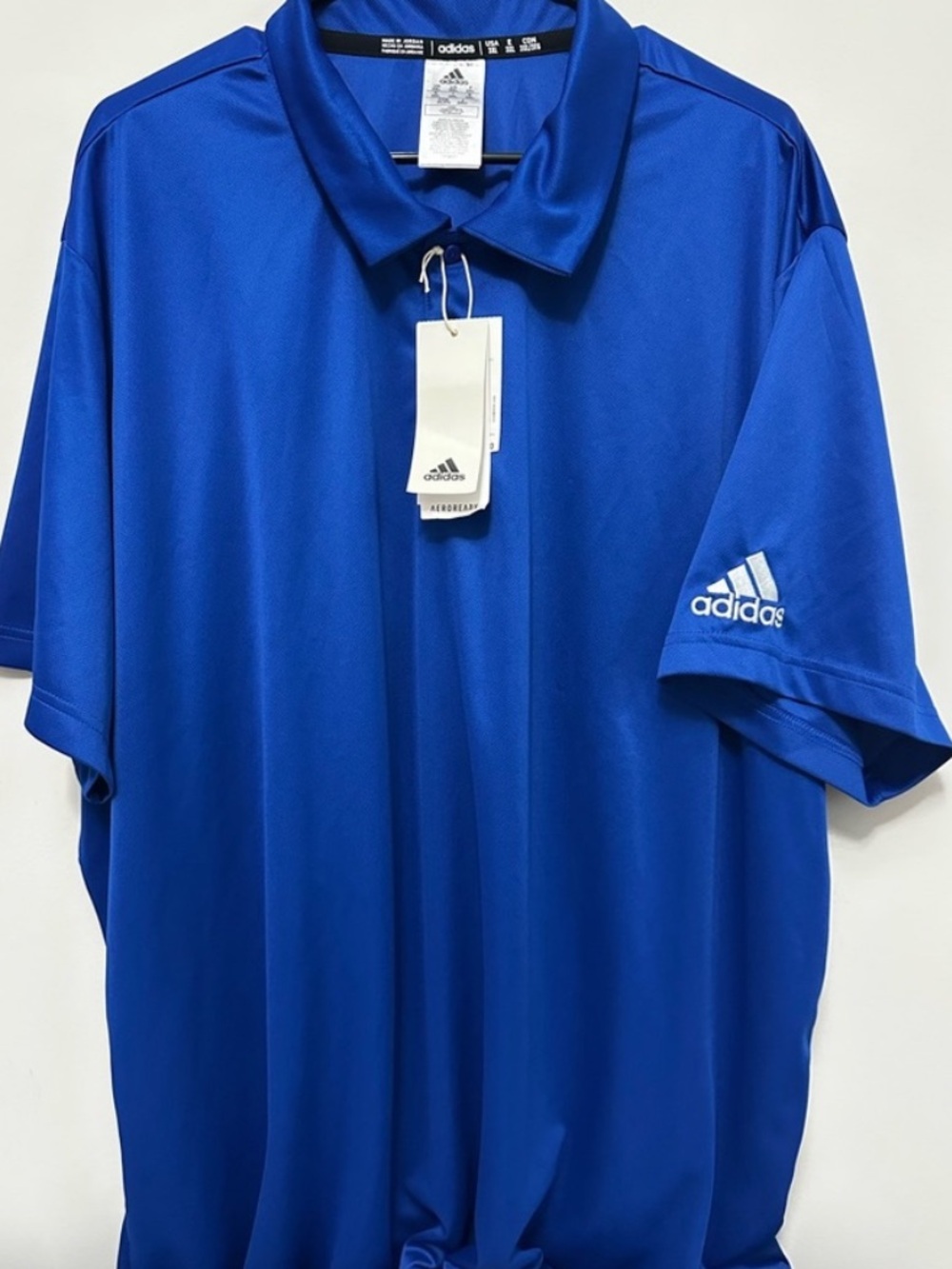 NWT Adidas Men's Grind Climalite Performance Polo Shirt Royal Blue 3XL (0050)